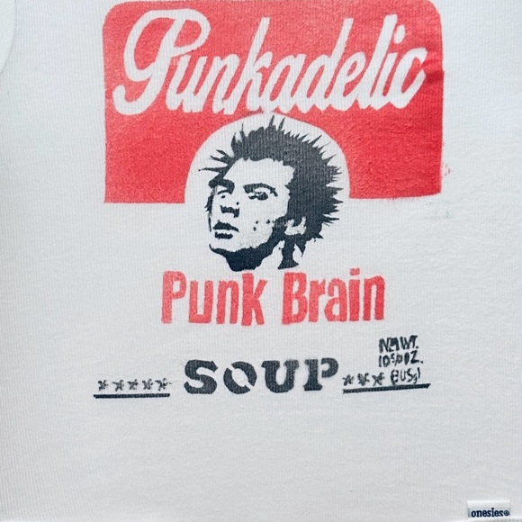 PUNKADELIC Sid Vicious punk rock Sex Pistols goth rave Harajuku baby onesie 6-9M - Picture 7 of 14